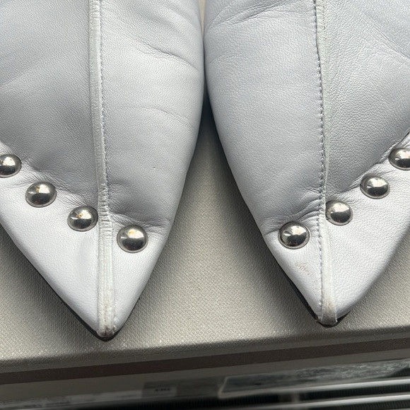 Marni - Sabot Shoe - White with Silver Studs - Kitten Heel - Picture 7 of 7